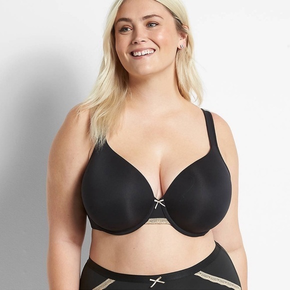 Cacique Lightly Lined Wireless Full Coverage Bra‎ Black Size 50G - Picture 1 of 7